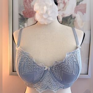 🍓 GORGEOUS embroidered detailed Adore Me bra with rouging & sweet bows 36DD